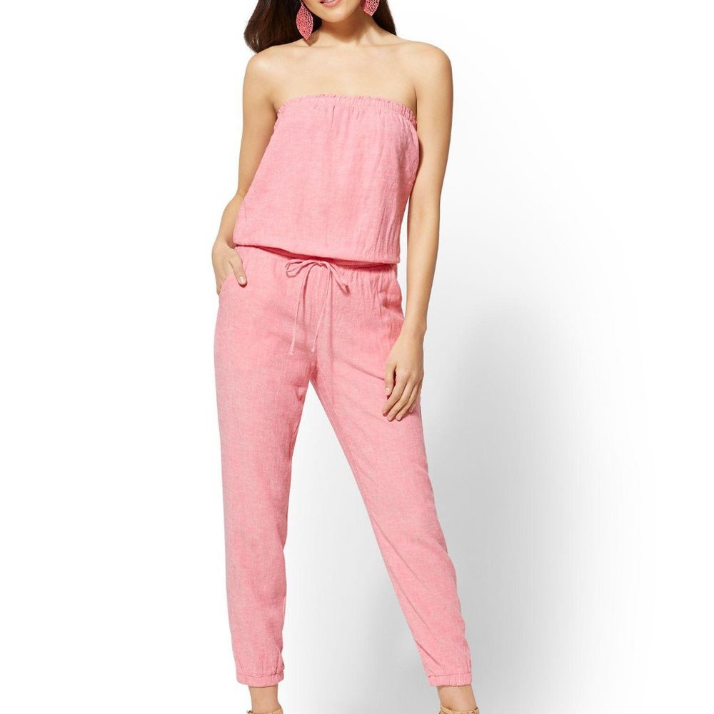 New York & Company Pink Jumpsuit